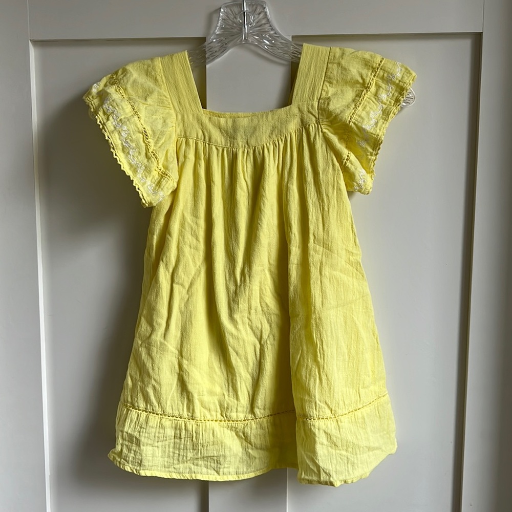 Art Class Yellow Flutter Sleeve Dress